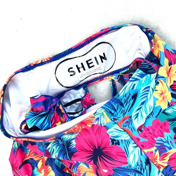 NWOT Shein floral one piece swimsuit/bodysuit XL - Picture 7 of 8